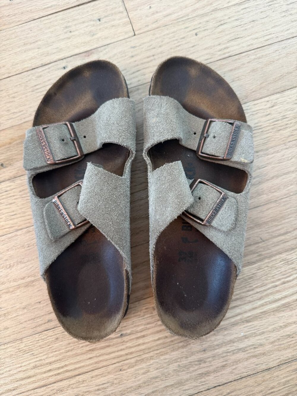 Birkenstock Arizona Suede Leather Sandals Taupe